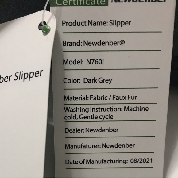 NWT NewDenber Mens Slippers Size 13/14 Dark Gray - Picture 9 of 9